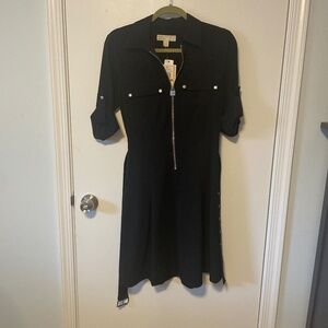 Michael Kors Ellis Zipper Detail Shirt Dress